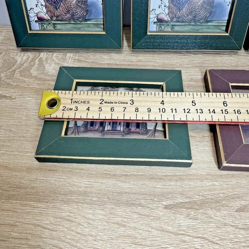Greenacres Homespun Country Mini Framed Prints Lot 5 Fruit Colonial Houses